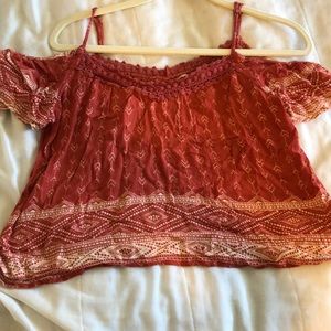 open shoulder top with straps